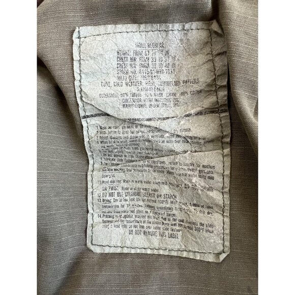 Vintage US Army Jacket Mens Small M65 Woodland Camo Cold Weather Military 90s - Picture 13 of 14